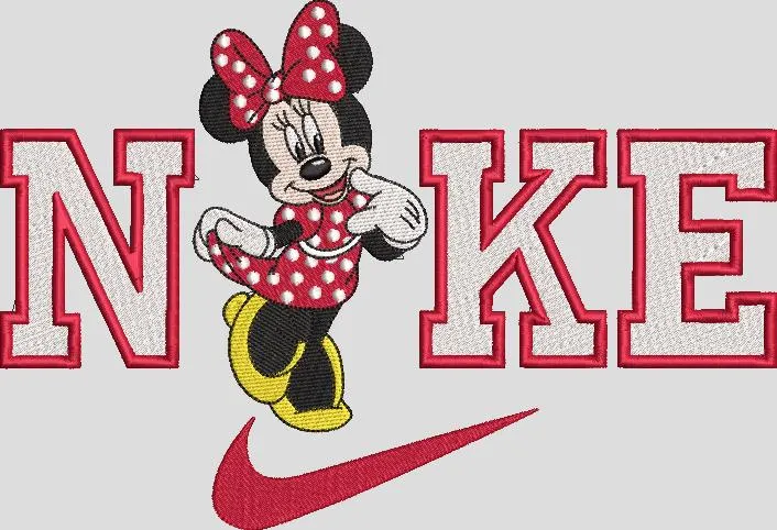  Minnie Mouse in Nike Logo Embroidery  embroidery pattern preview