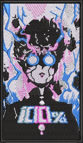  Mob Psycho 100 Mob Energy Surge  embroidery pattern preview