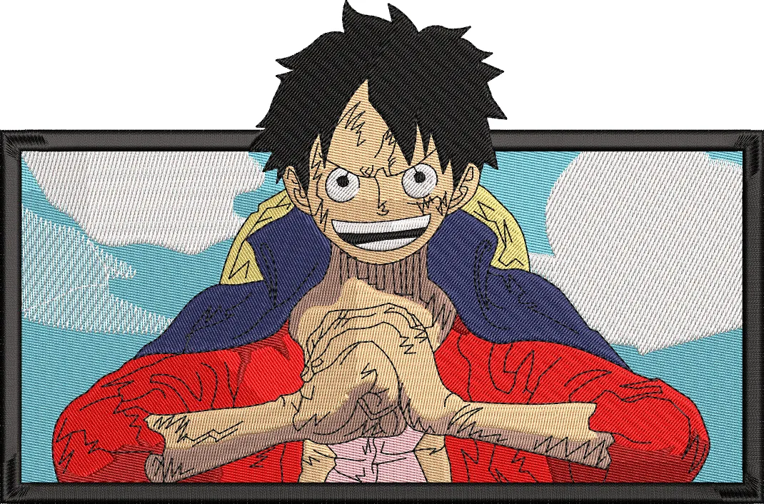  Monkey D Luffy Confident Pose Embroidered Patch  embroidery pattern preview
