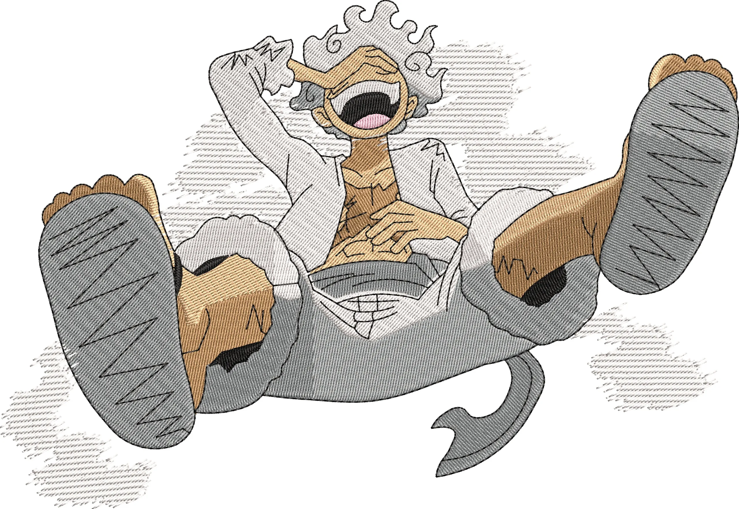  Monkey D Luffy Gear Fifth Embroidered Style  embroidery pattern preview