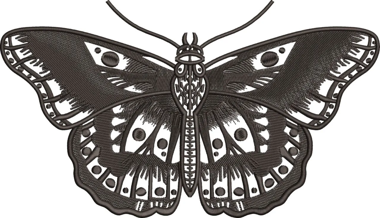  Monochrome Butterfly Embroidery Design  embroidery pattern preview