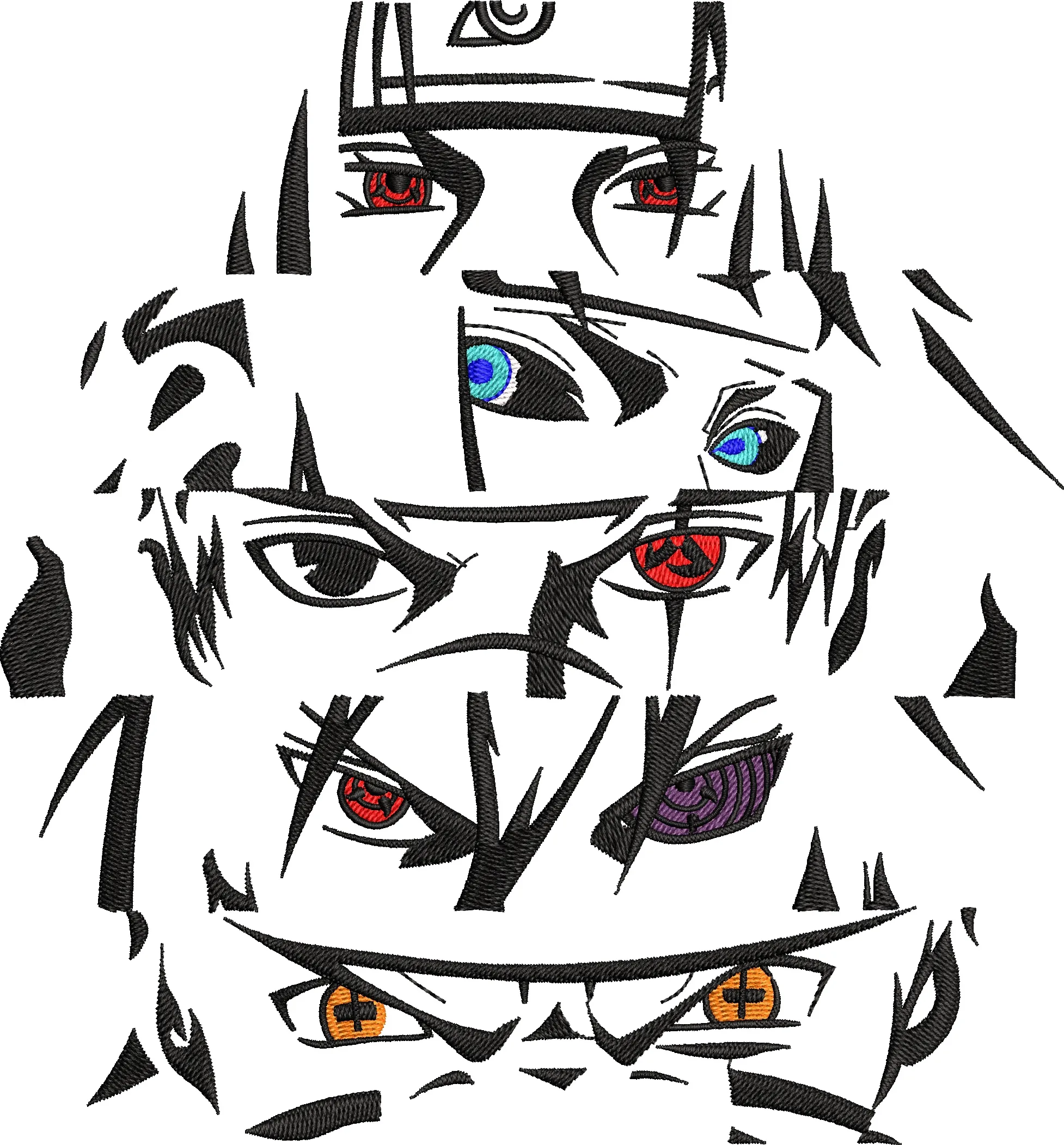  Naruto Eyes Collage Embroidery  embroidery pattern preview
