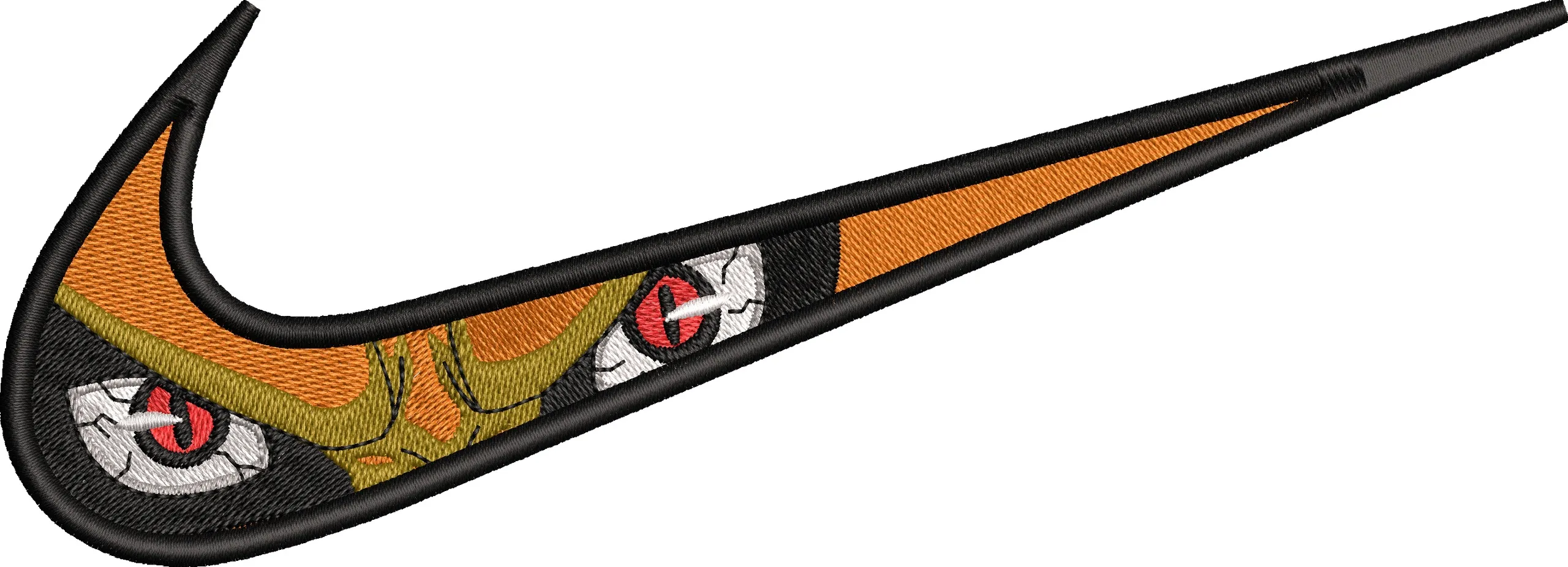  Naruto Kurama Eyes in Nike Swoosh  embroidery pattern preview