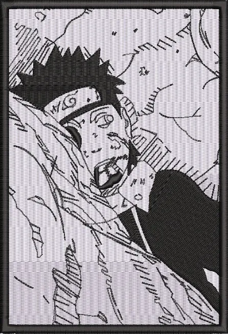 Main preview of  Naruto Uzumaki Battle Scene Black and White Patch 