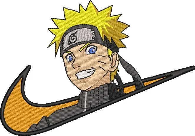  Naruto Uzumaki in Nike Swoosh  embroidery pattern preview