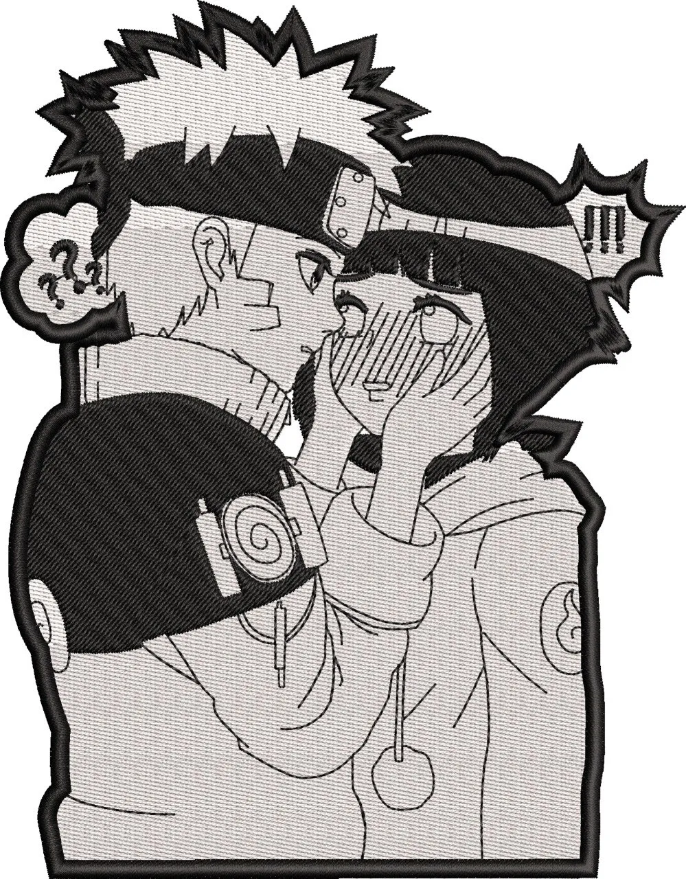  Naruto and Hinata Blushing Embroidery Patch  embroidery pattern preview