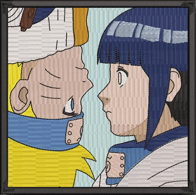  Naruto and Hinata Face to Face Embroidery Style  embroidery pattern preview