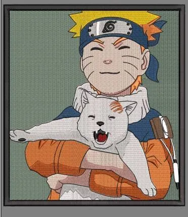  Naruto with Akamaru Hug  embroidery pattern preview
