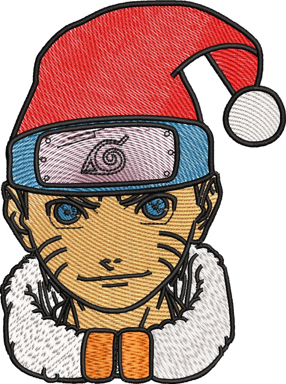  Naruto with Santa Hat Embroidery  embroidery pattern preview