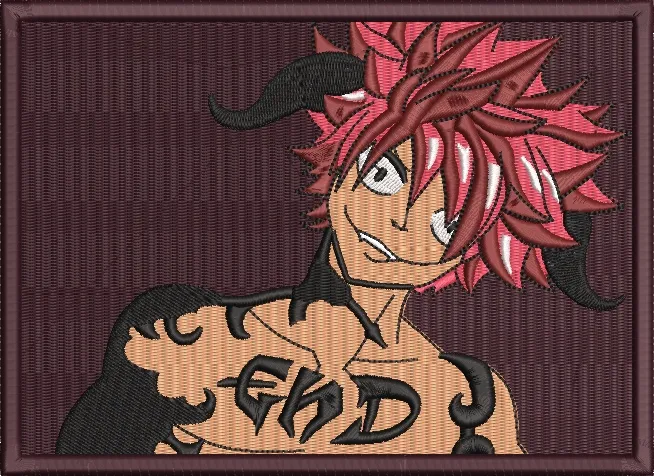  Natsu Dragneel E N D Form Embroidered  embroidery pattern preview