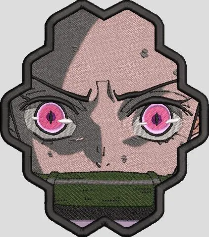  Nezuko Kamado Close Up Eyes Patch  embroidery pattern preview