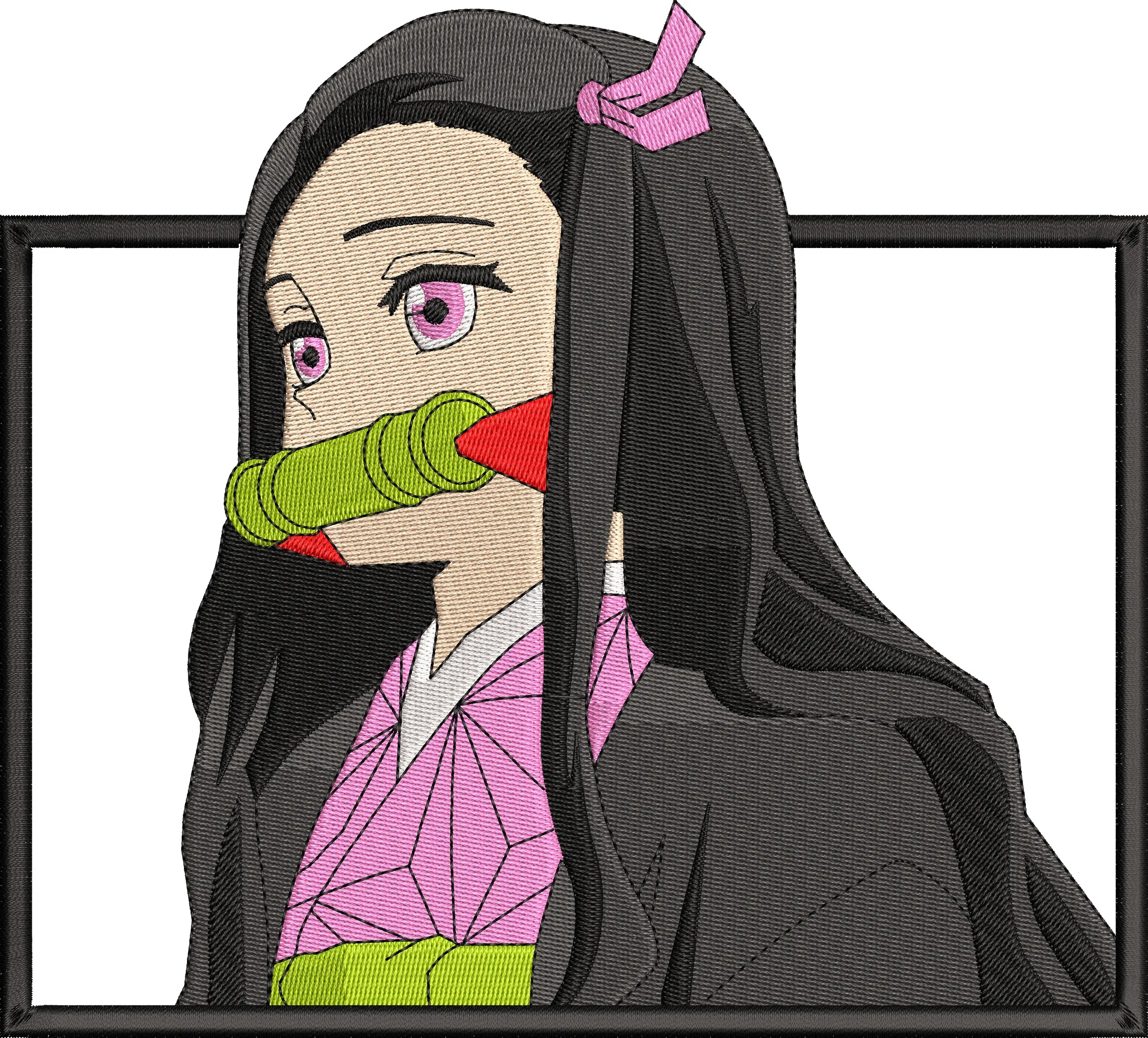  Nezuko Kamado Embroidered Portrait  embroidery pattern preview