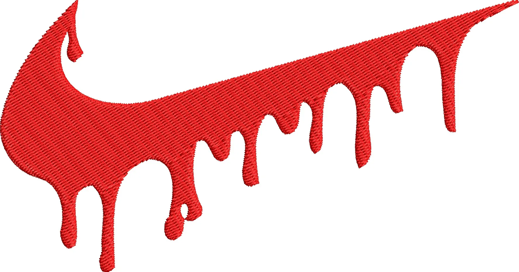  Nike Dripping Red Swoosh  embroidery pattern preview