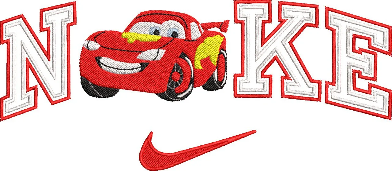  Nike Lightning McQueen Crossover Embroidery  embroidery pattern preview