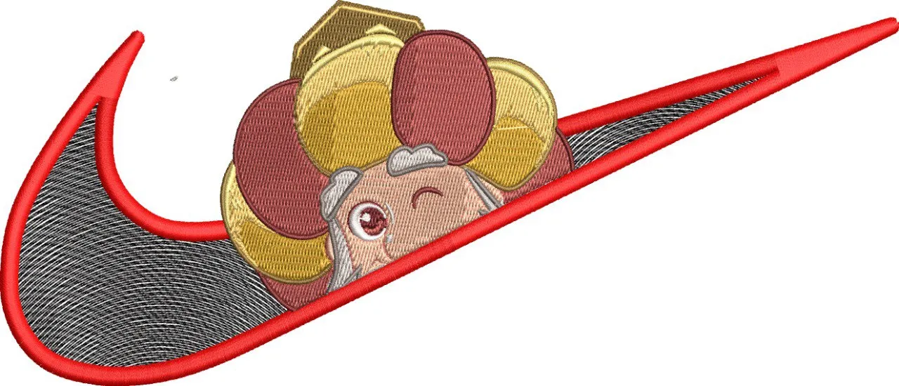  Nike Logo with Cartoon God of Wealth  embroidery pattern preview