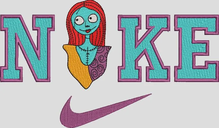  Nike Logo with Sally from The Nightmare Before Christmas  embroidery pattern preview