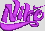  Nike Purple Script Logo  embroidery pattern preview
