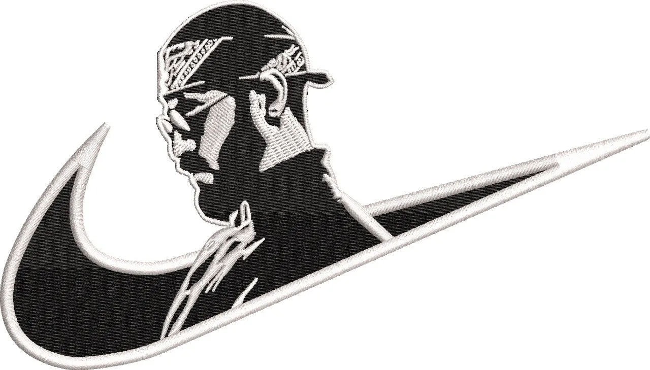  Nike Swoosh with Bandana Man Outline  embroidery pattern preview