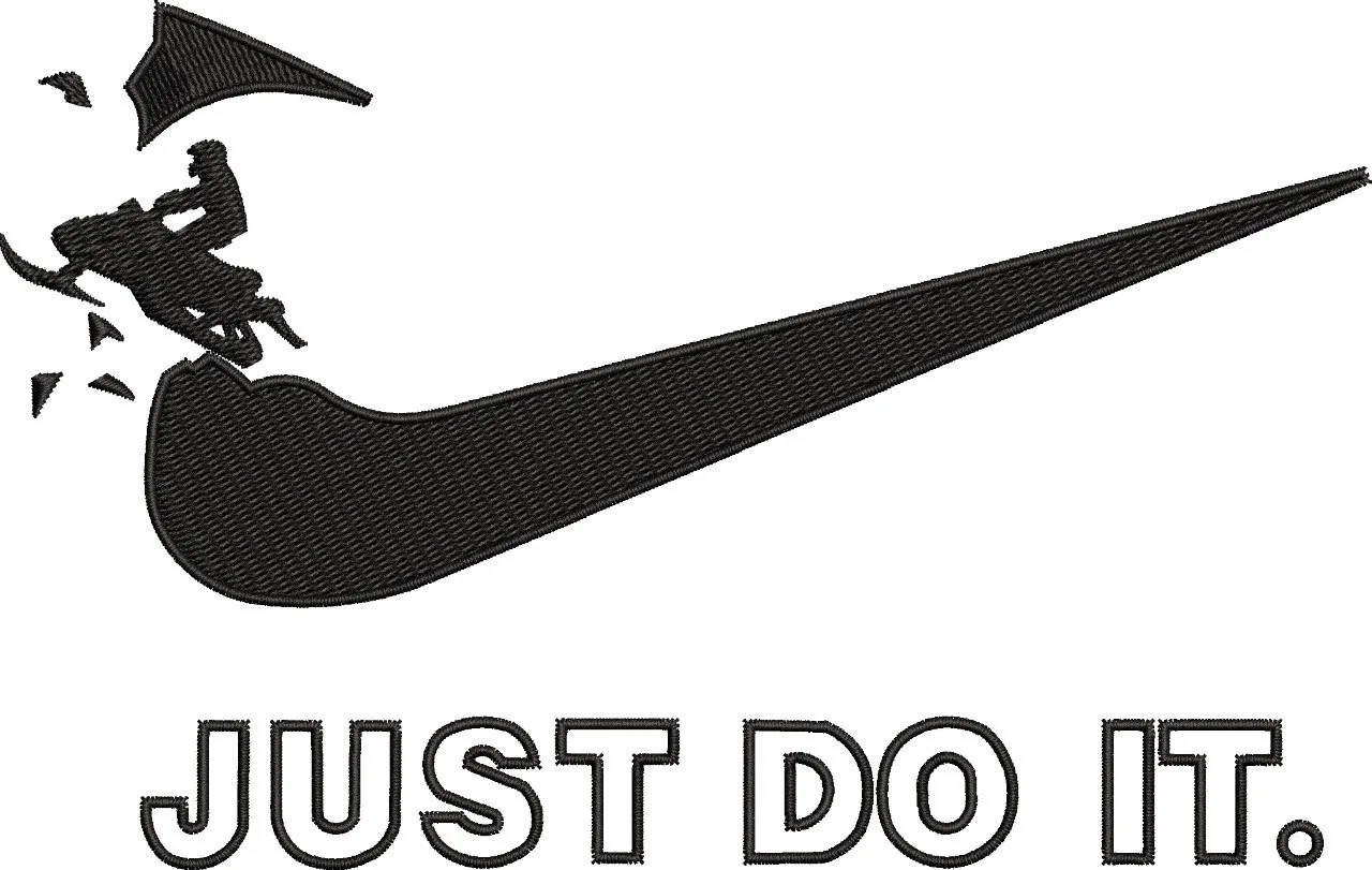 Main preview of  Nike Swoosh with Bull Rider and Just Do It Text 