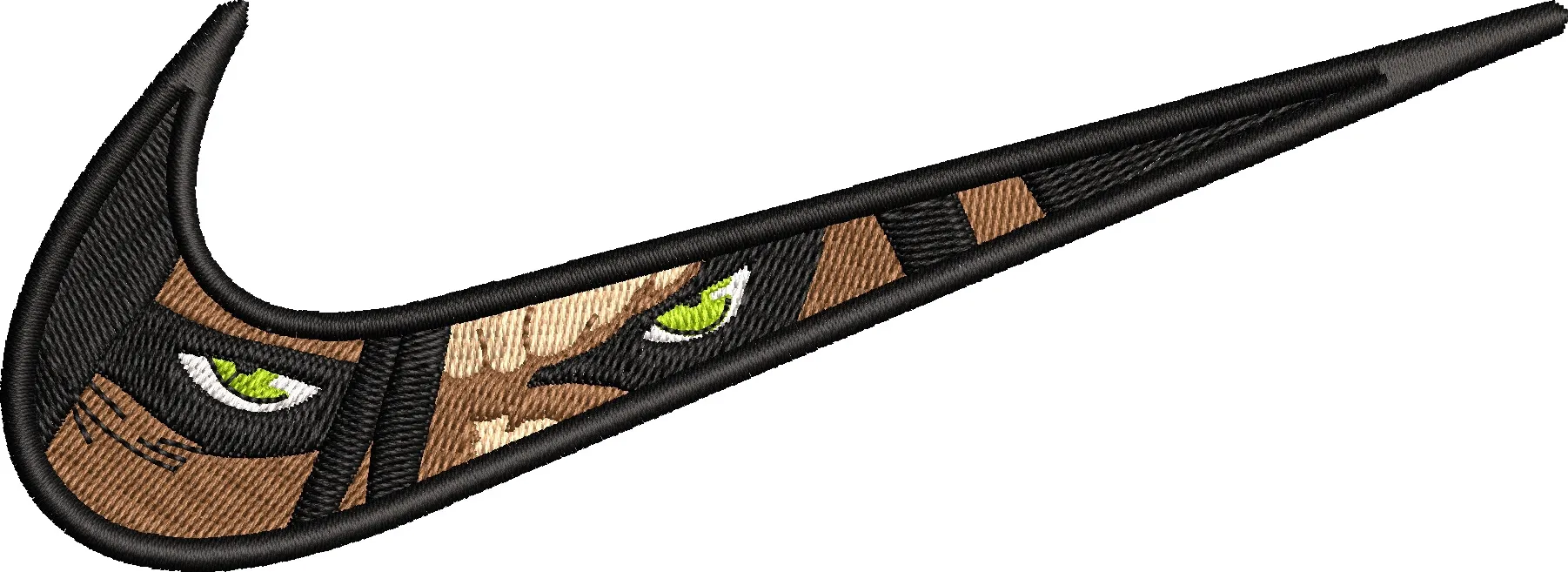  Nike Swoosh with Masked Eyes Embroidery  embroidery pattern preview