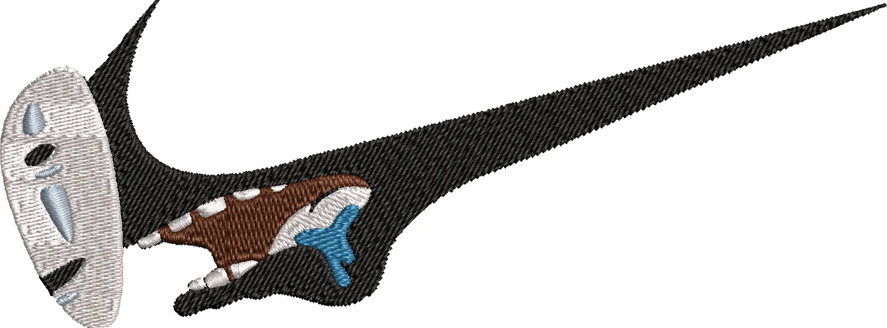  Nike Swoosh with Shark Mouth Embroidery  embroidery pattern preview