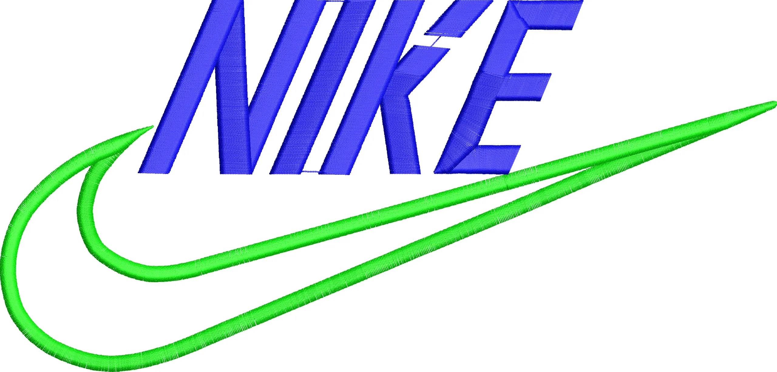  Nike Text with Green Swoosh  embroidery pattern preview
