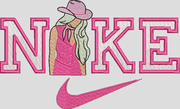  Nike Western Cowgirl Pink Embroidery  embroidery pattern preview