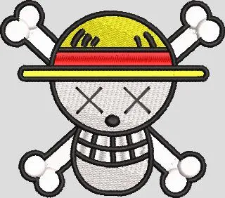 Main preview of  One Piece Jolly Roger Skull with Crossbones and Straw Hat 