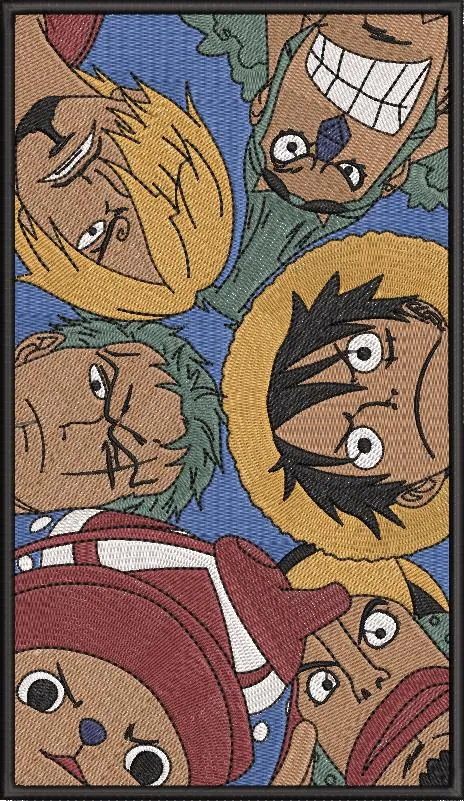  One Piece Straw Hat Crew Close-Up  embroidery pattern preview