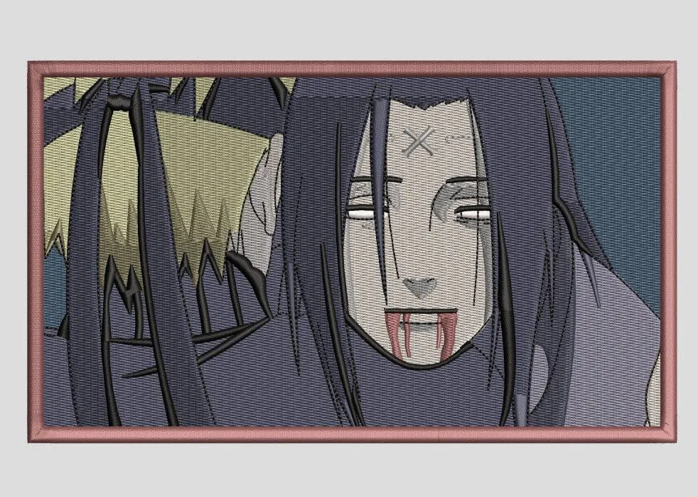  Orochimaru Bleeding with Naruto in Background  embroidery pattern preview