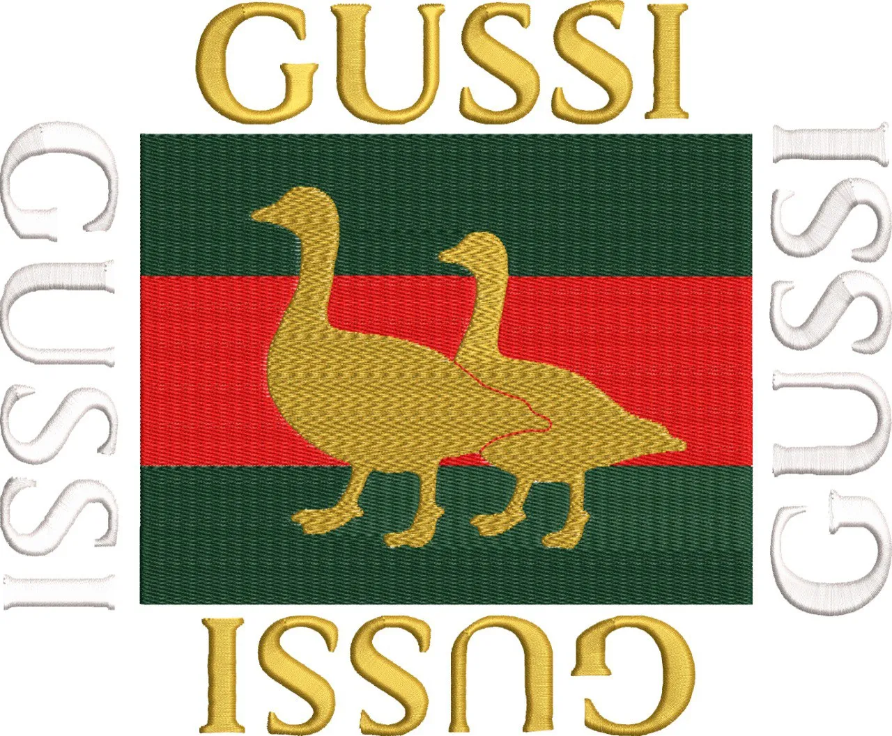 Parody Gussi Logo with Geese  embroidery pattern preview