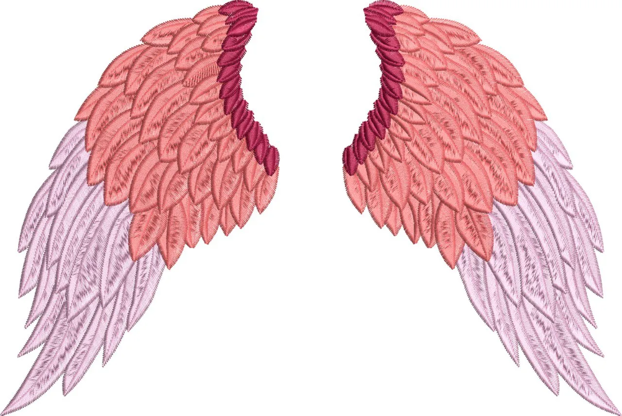  Pink Angel Wings Embroidery  embroidery pattern preview