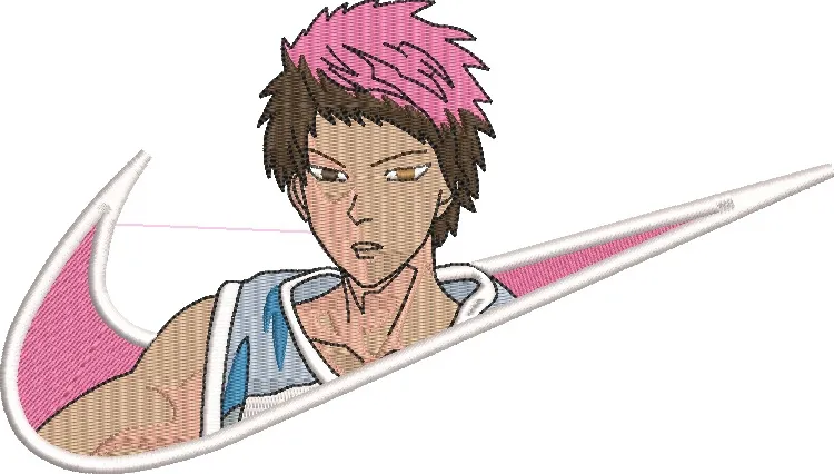  Pink Haired Basketball Player in Nike Logo  embroidery pattern preview