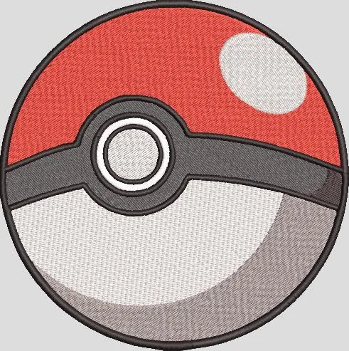 Poké Ball Minimalist Patch  embroidery pattern preview