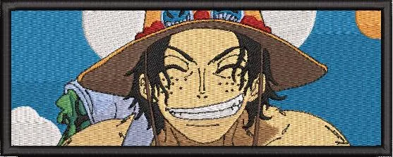  Portgas D Ace Smiling Embroidered Patch  embroidery pattern preview