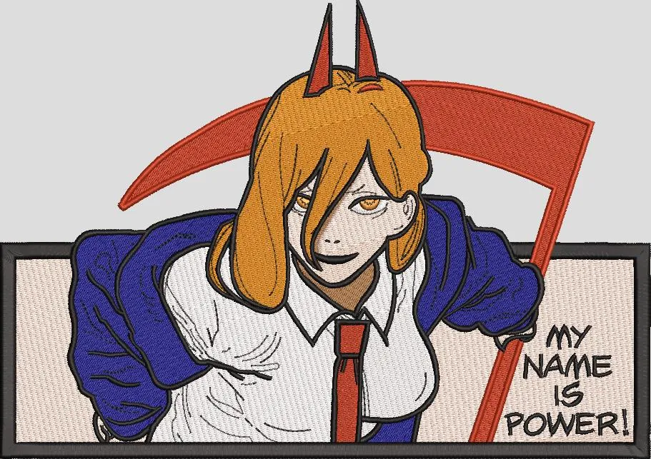  Power Chainsaw Man Embroidered Patch  embroidery pattern preview