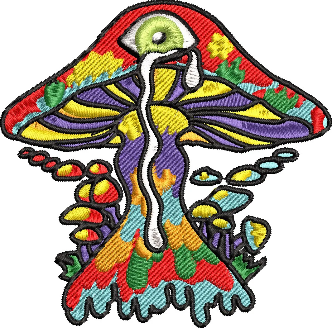  Psychedelic All Seeing Mushroom Patch  embroidery pattern preview