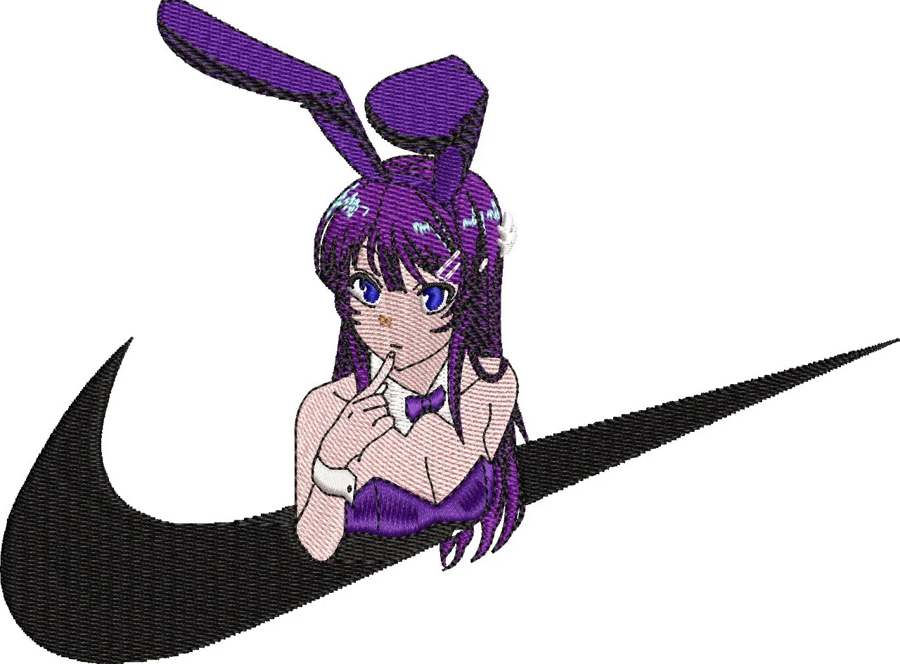 Main preview of  Purple Haired Bunny Girl in Nike Logo 