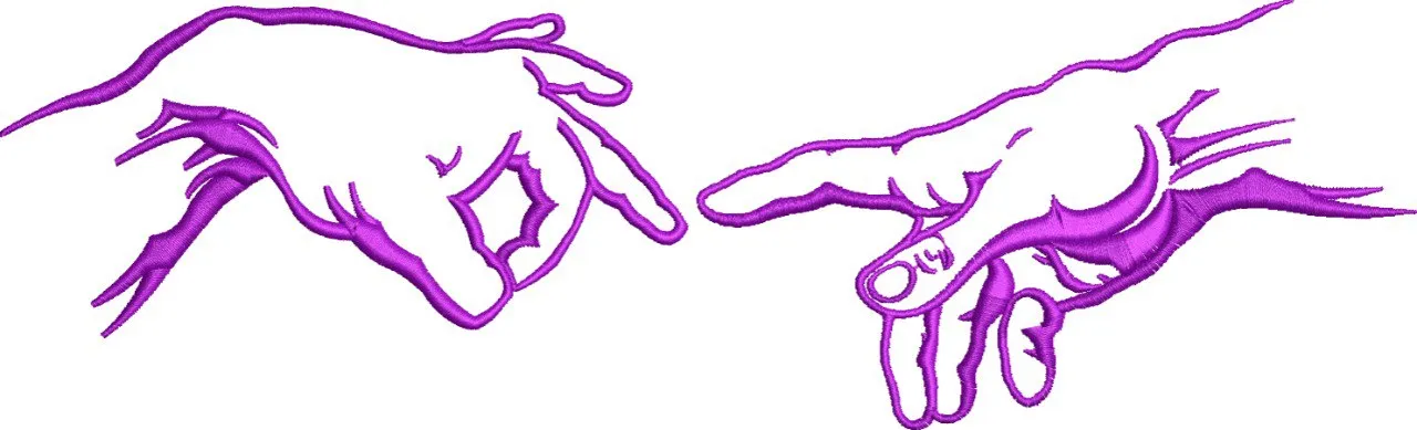  Purple Hands Gesture Embroidery  embroidery pattern preview