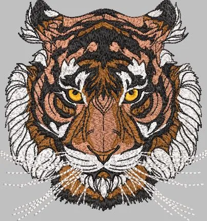  Realistic Tiger Face Embroidery  embroidery pattern preview