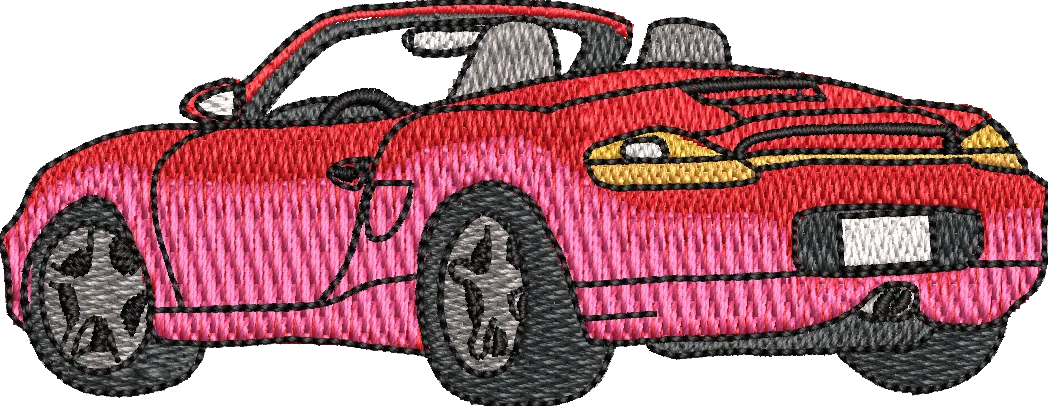  Red Convertible Sports Car Embroidery  embroidery pattern preview