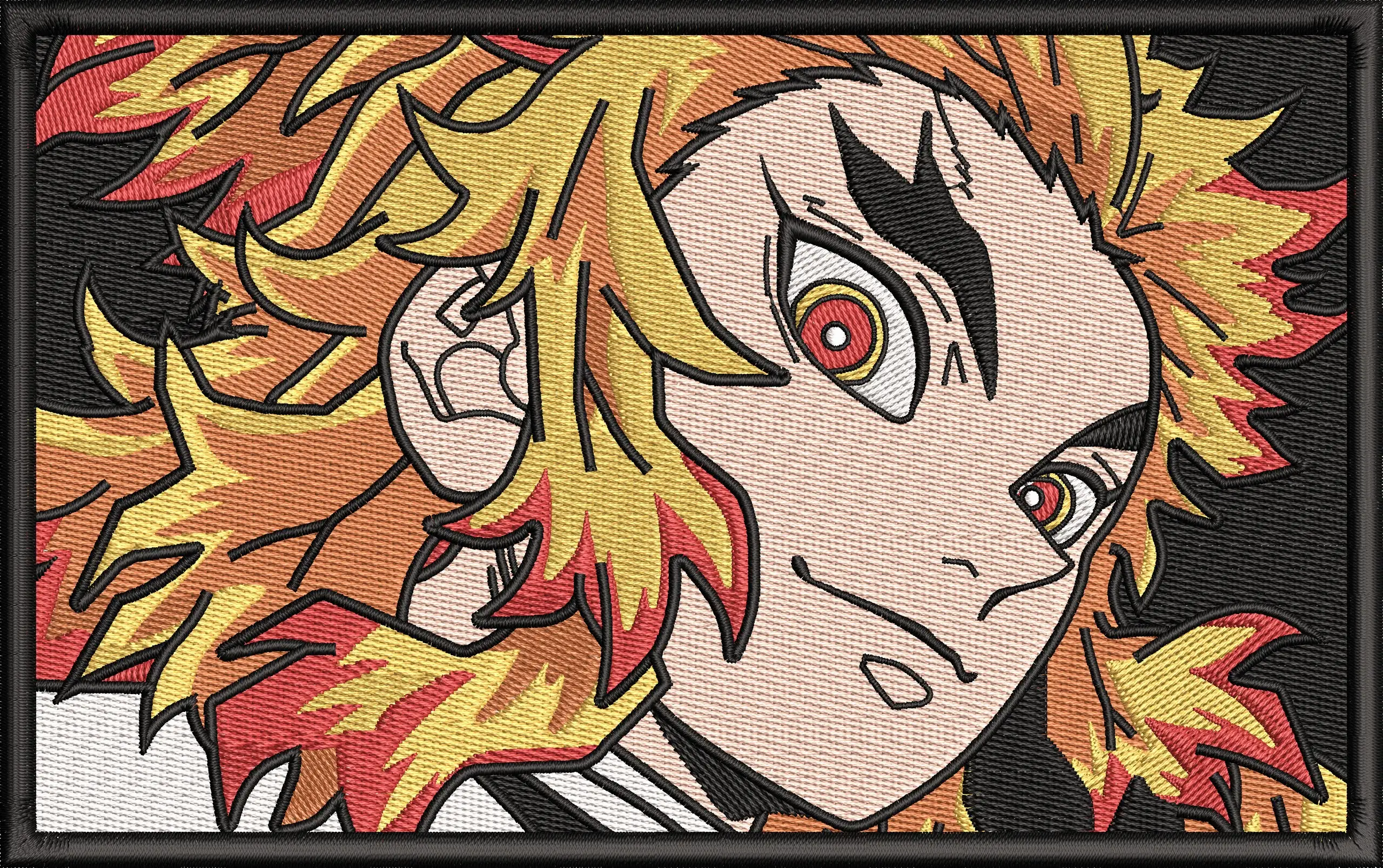  Rengoku Close Up Flame Hair  embroidery pattern preview