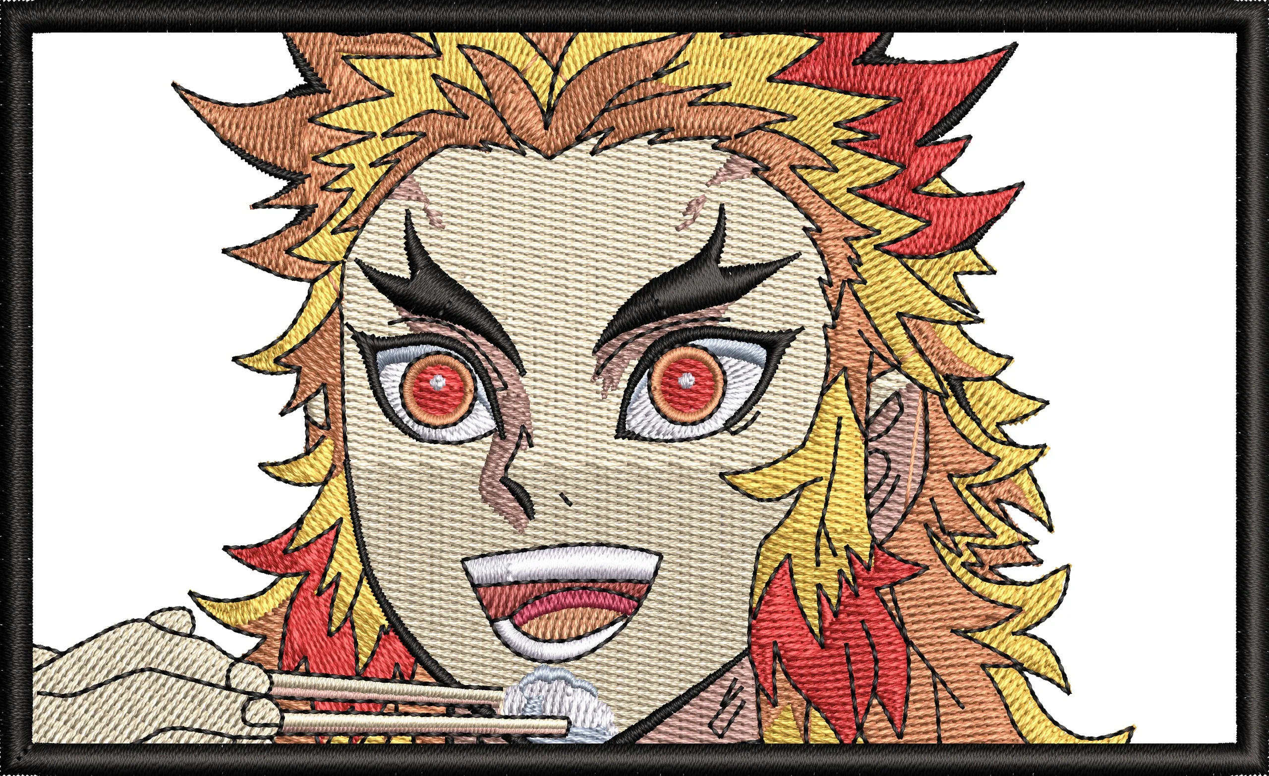  Rengoku Eating with Chopsticks Embroidery  embroidery pattern preview