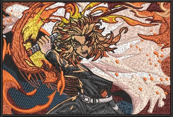 Rengoku Flame Sword Attack Embroidery  embroidery pattern preview