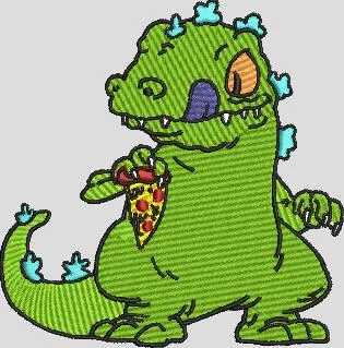  Reptar Eating Pizza Embroidery  embroidery pattern preview