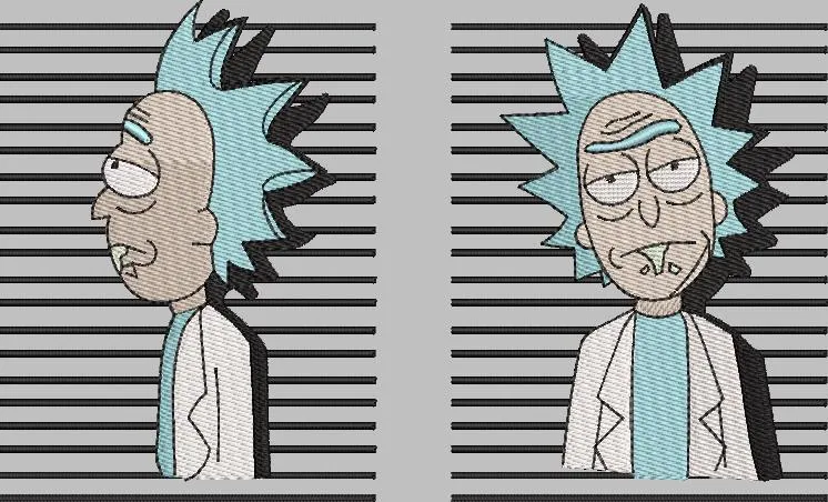  Rick Sanchez Mugshot Embroidery Design  embroidery pattern preview