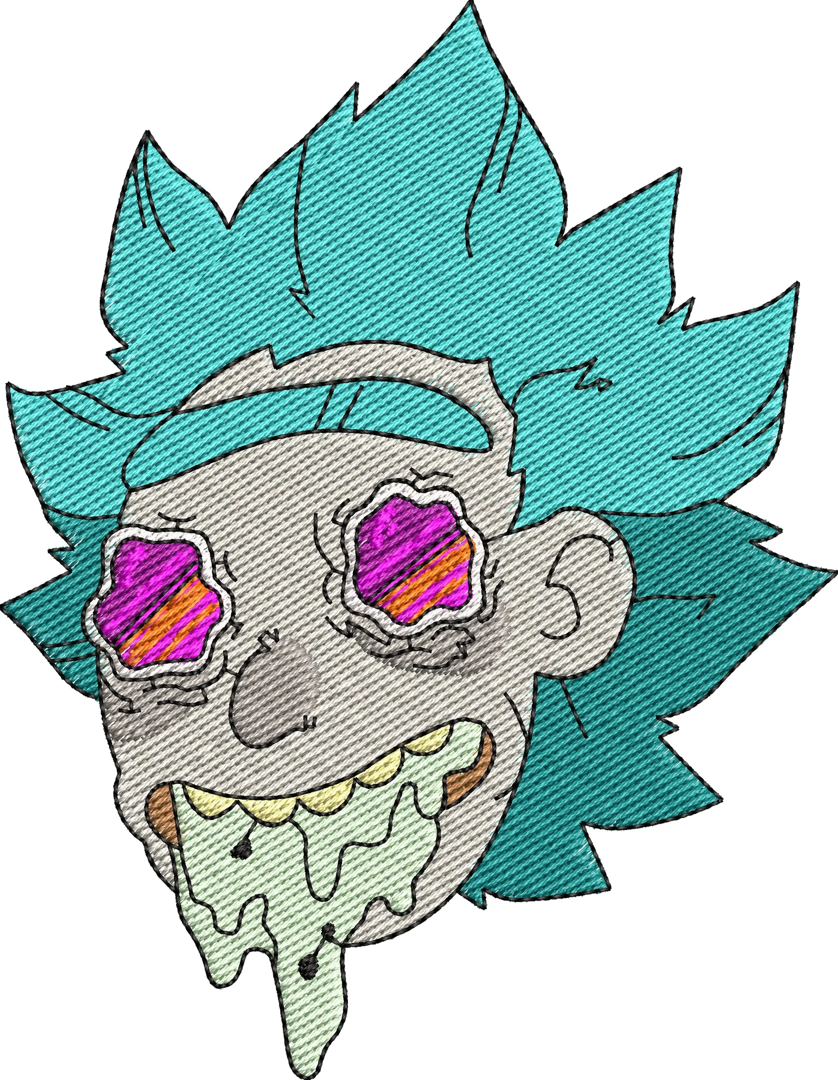 Main preview of  Rick Sanchez Trippy Melting Embroidery 