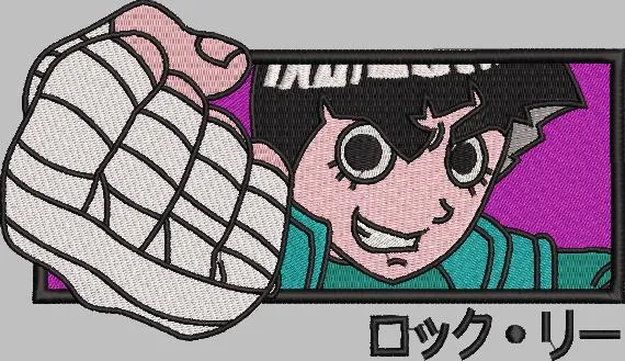 Main preview of  Rock Lee Punching Pose Pink Background 