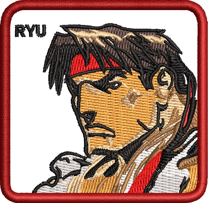  Ryu Street Fighter Embroidered Patch  embroidery pattern preview