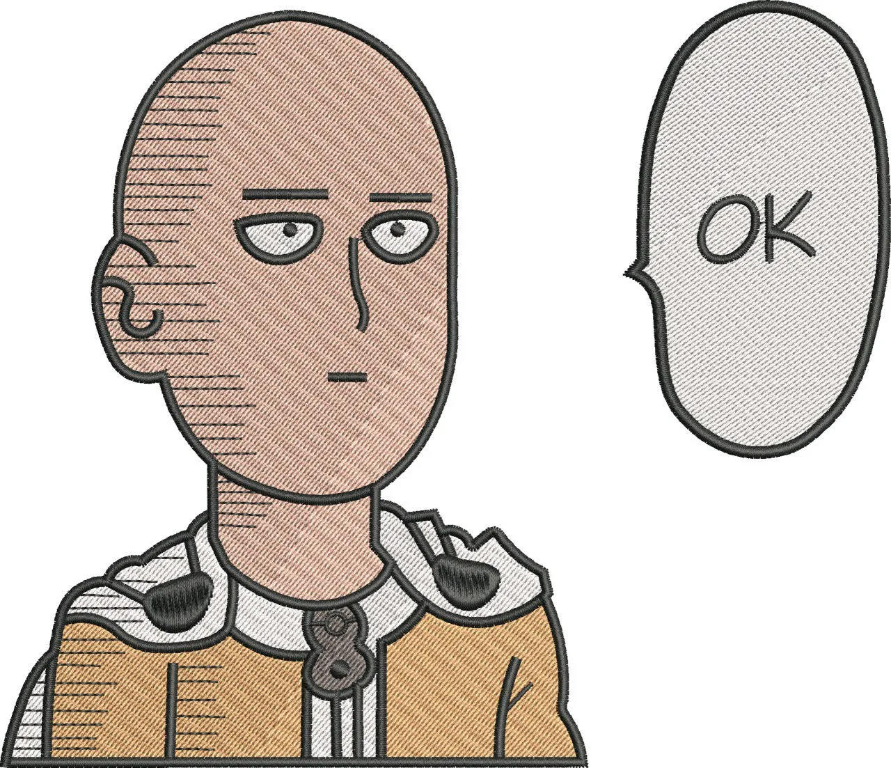 Main preview of  Saitama OK Meme Embroidery Style 